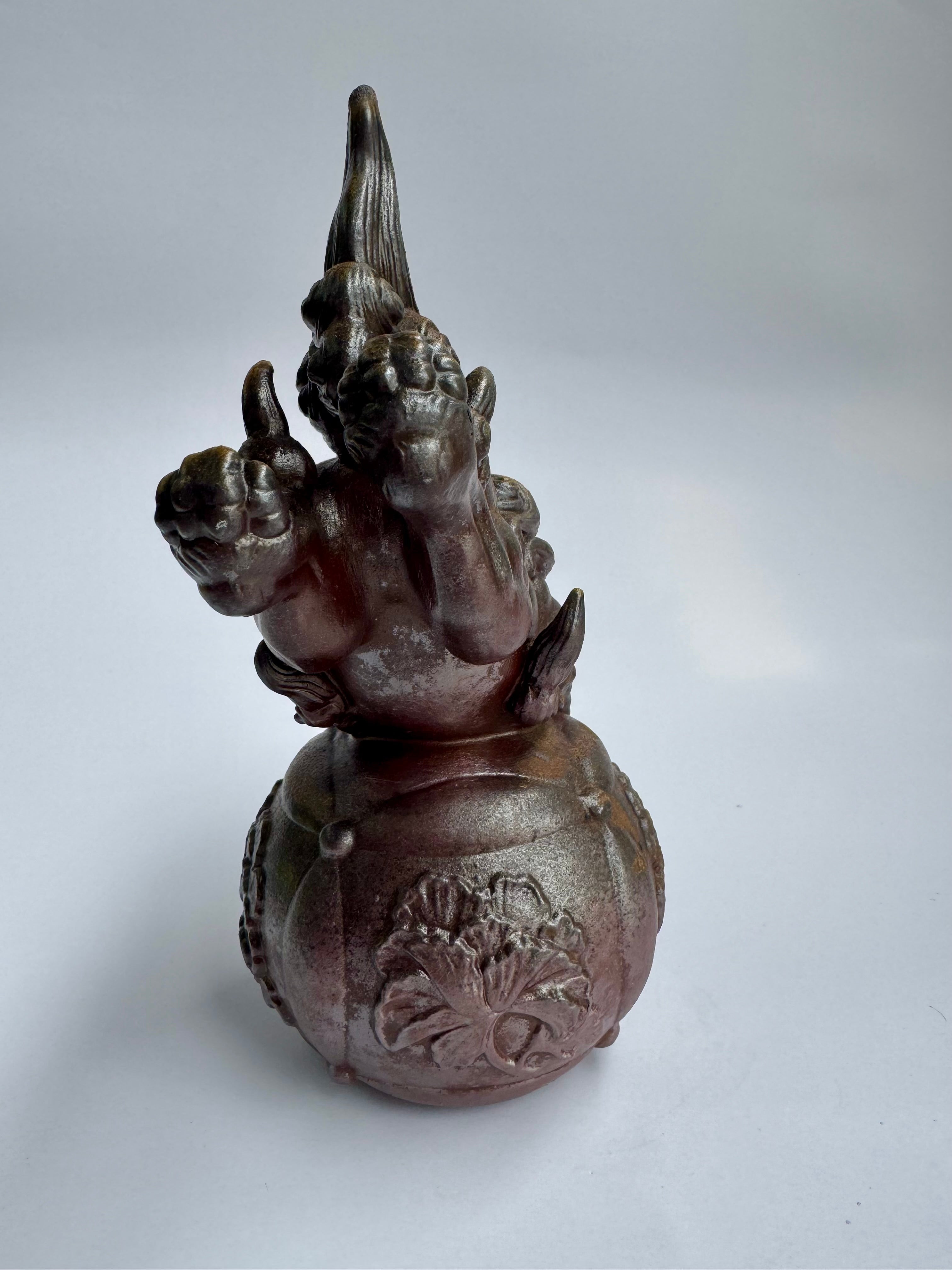 Bizen Shishi Lion Sculpture - Handmade Japanese Guardian Figurine in the Style of Kimura