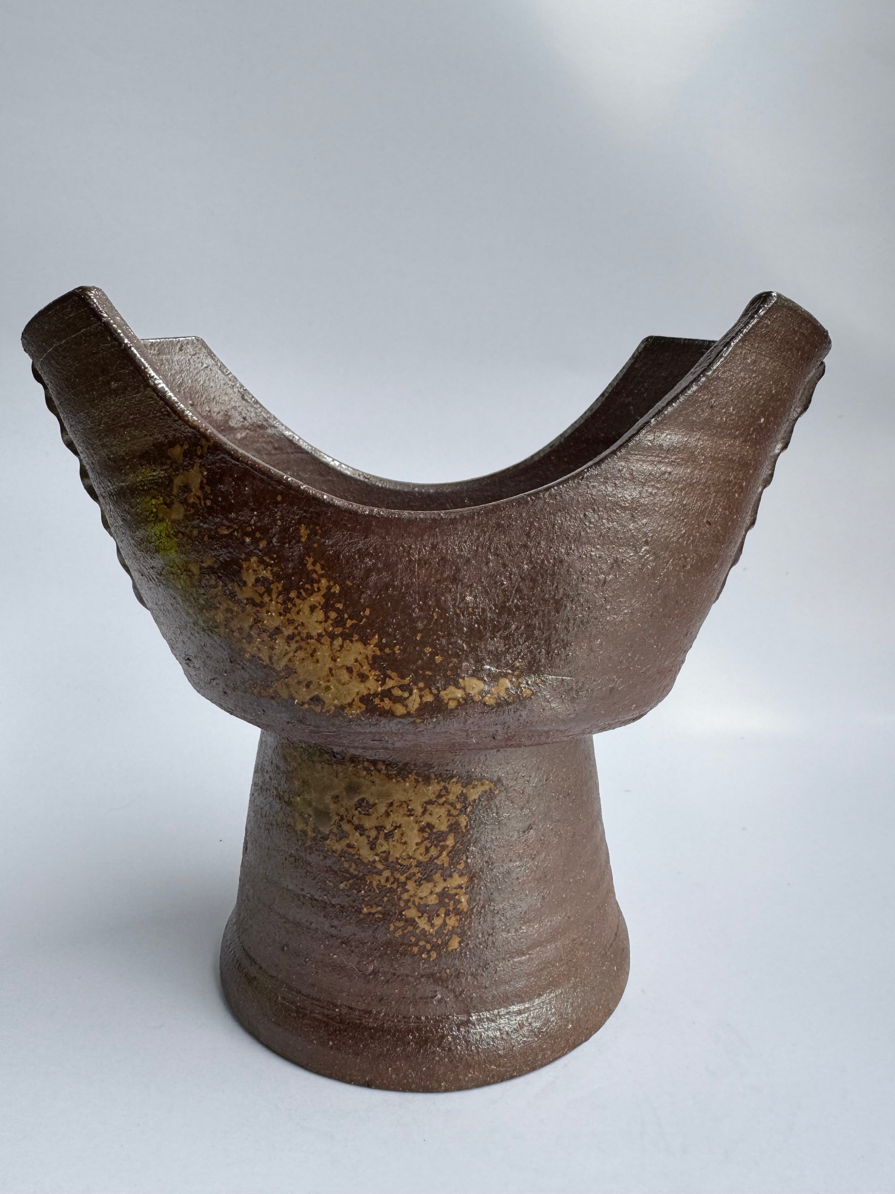 Bizen Ikebana Vase | Wood-Fired Japanese Pottery