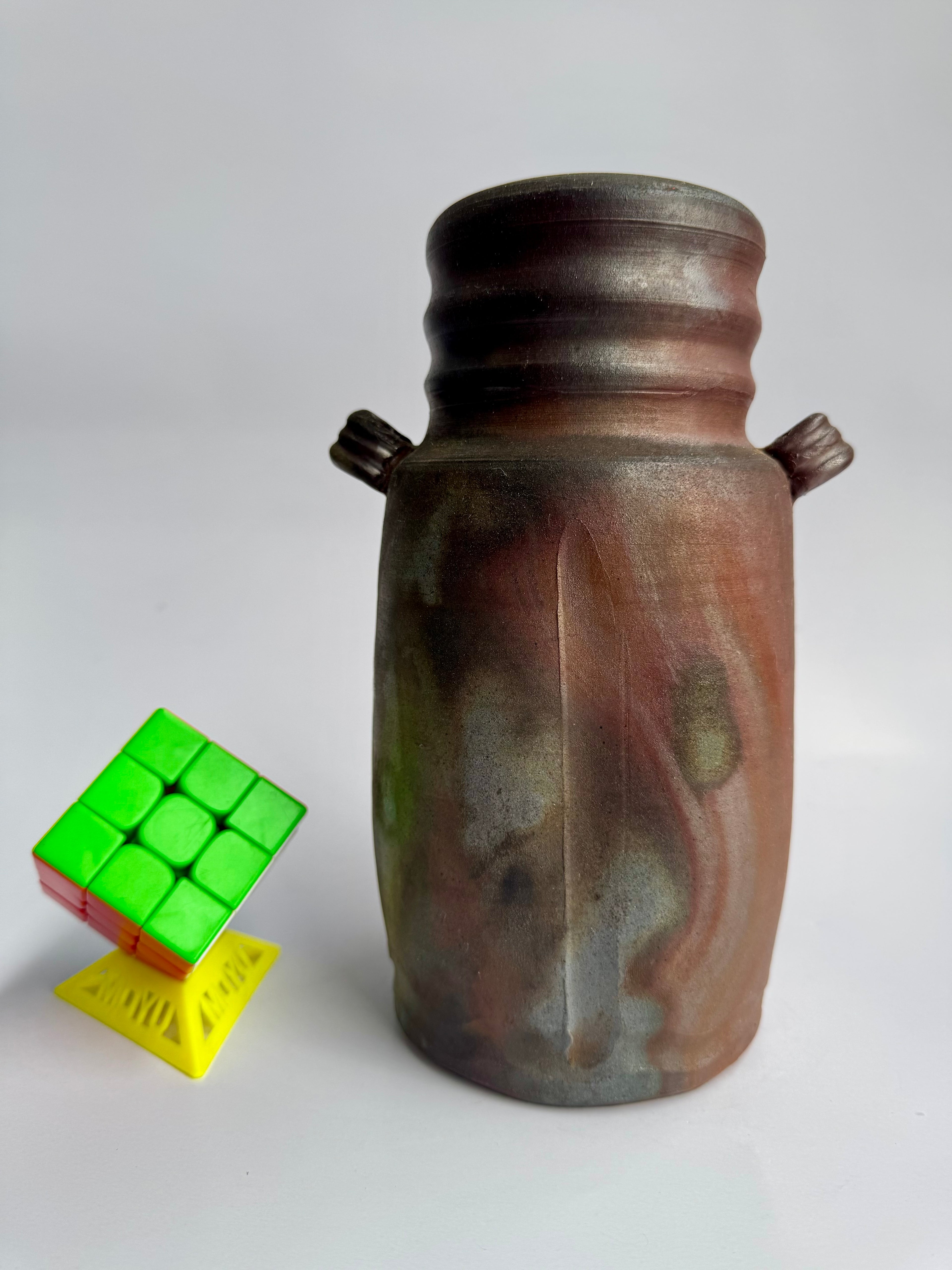 Bizen Sangiri Heart Vase | Wood-Fired Japanese Flower Vessel