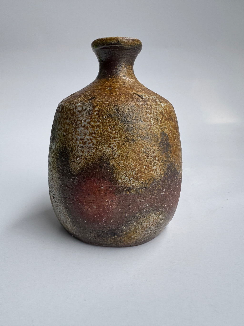 Vintage Japanese Bizen Sake Flask | Small Tokkuri Bottle