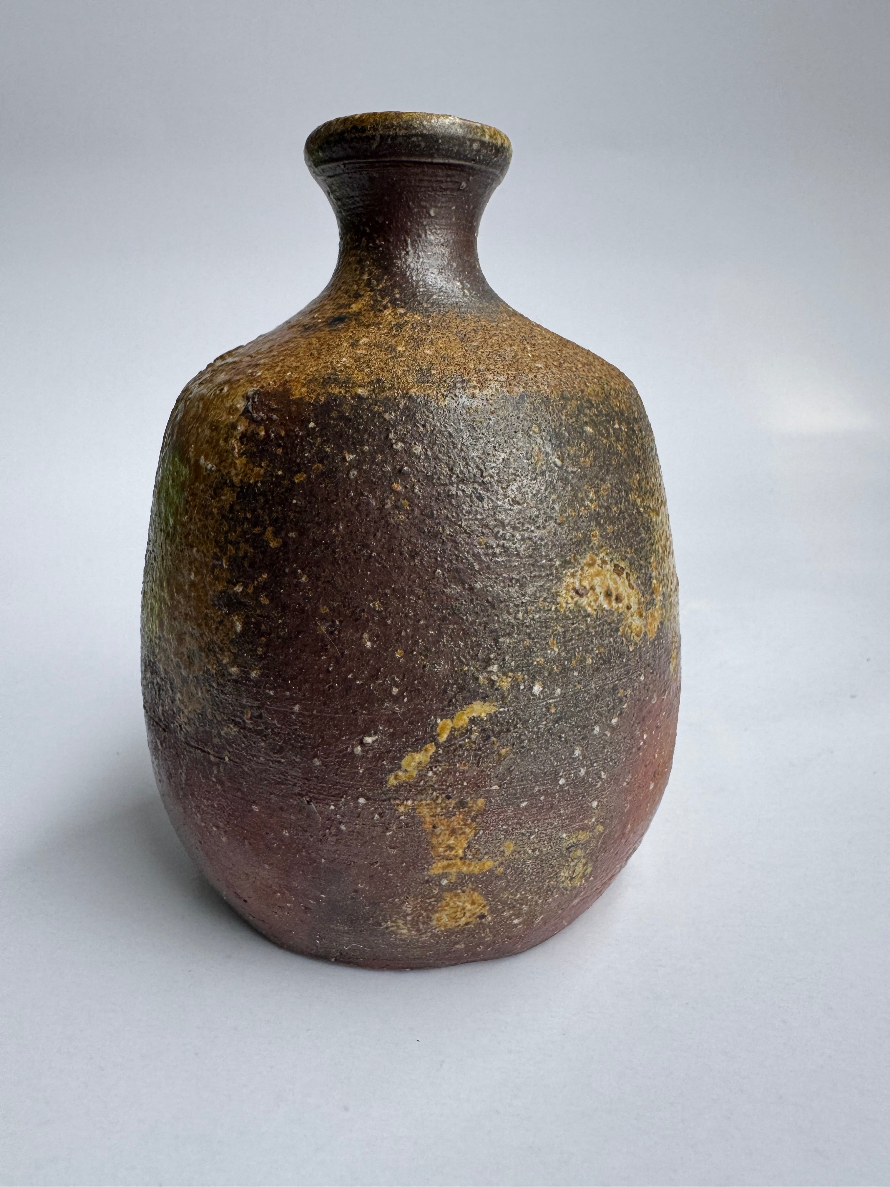 Vintage Japanese Bizen Sake Flask | Small Tokkuri Bottle