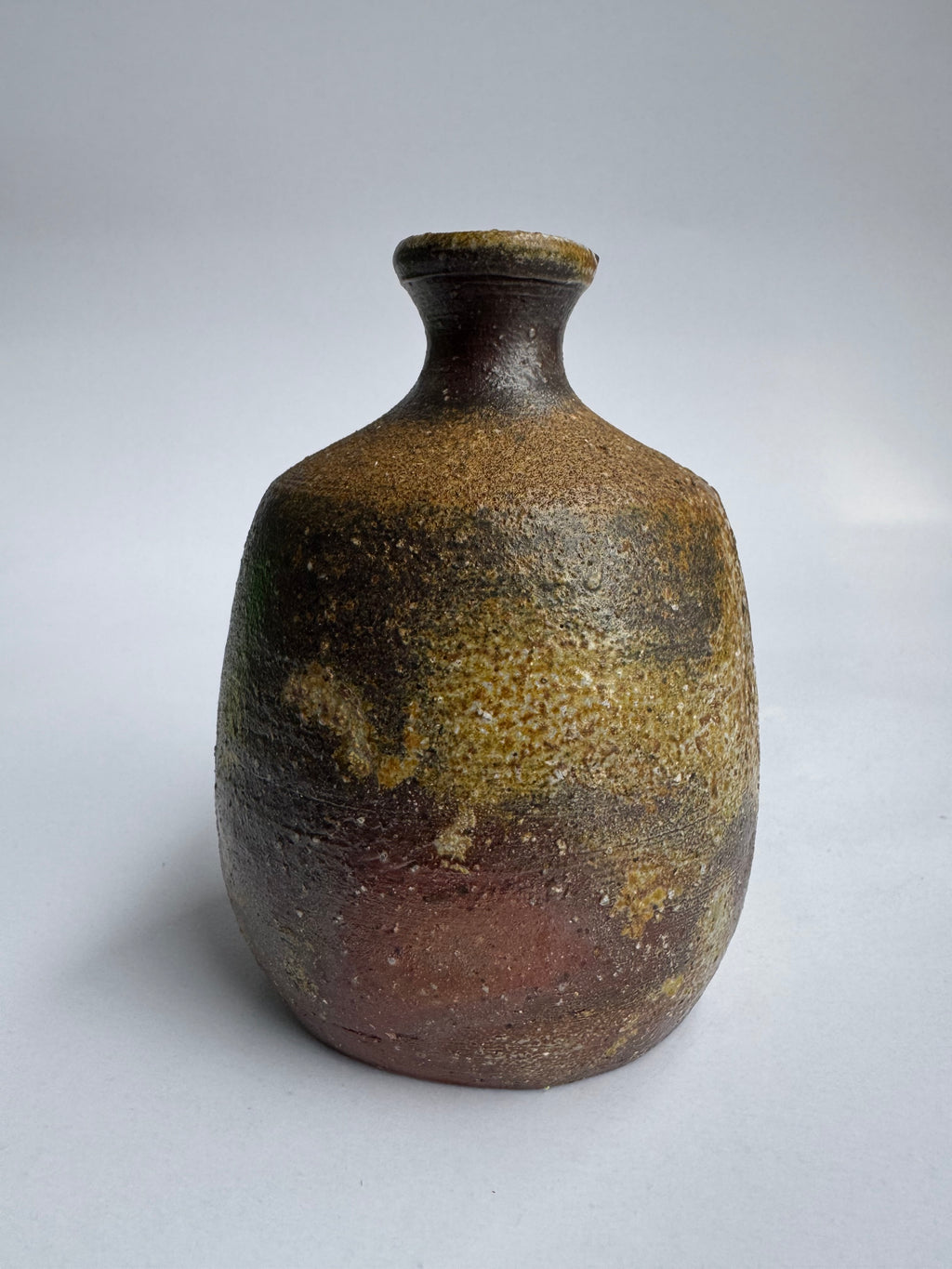 Vintage Japanese Bizen Sake Flask | Small Tokkuri Bottle