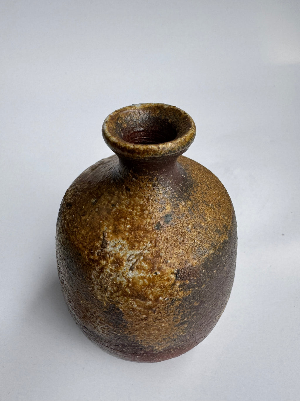 Vintage Japanese Bizen Sake Flask | Small Tokkuri Bottle