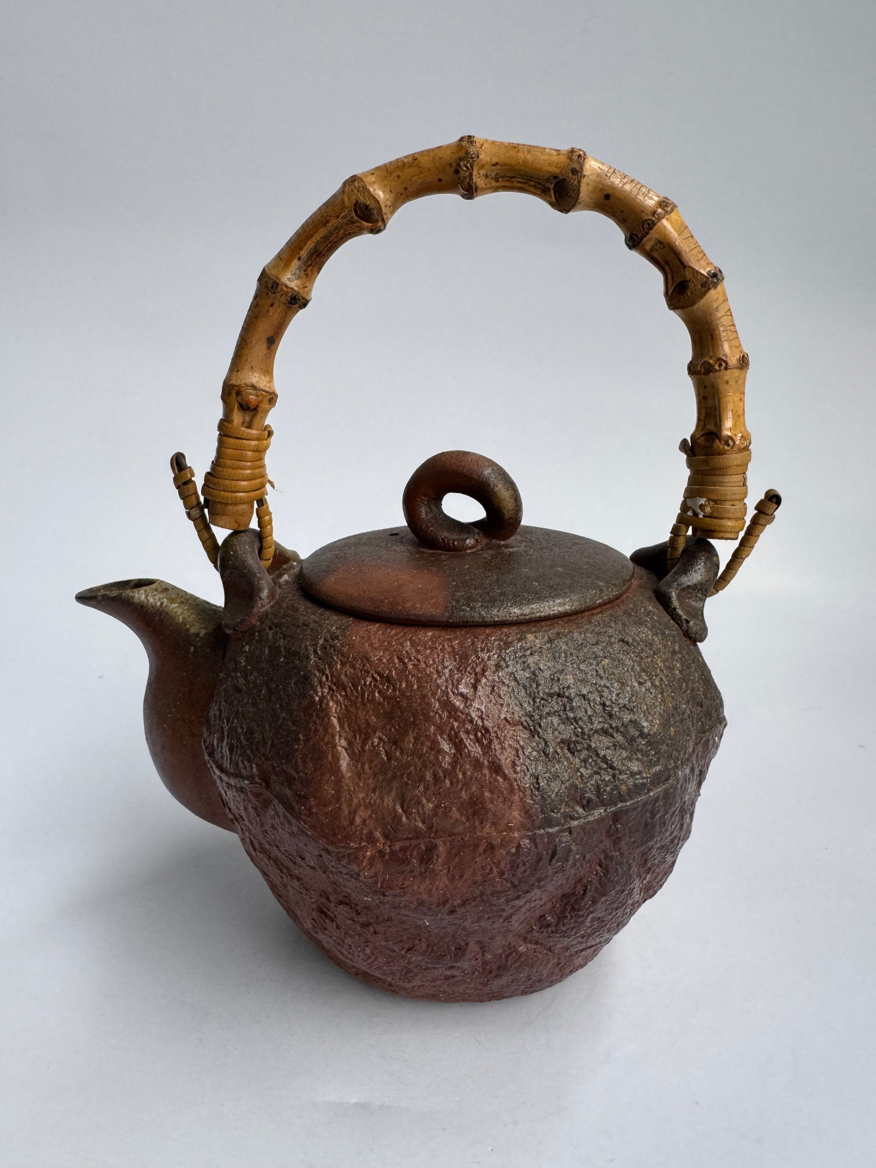 Vintage Bizen Yaki Teapot in the Style of Konishi Tokō | Wood-Fired Japanese Pottery Kyusu | Wabi-Sabi Tea Ceremony Collector Piece