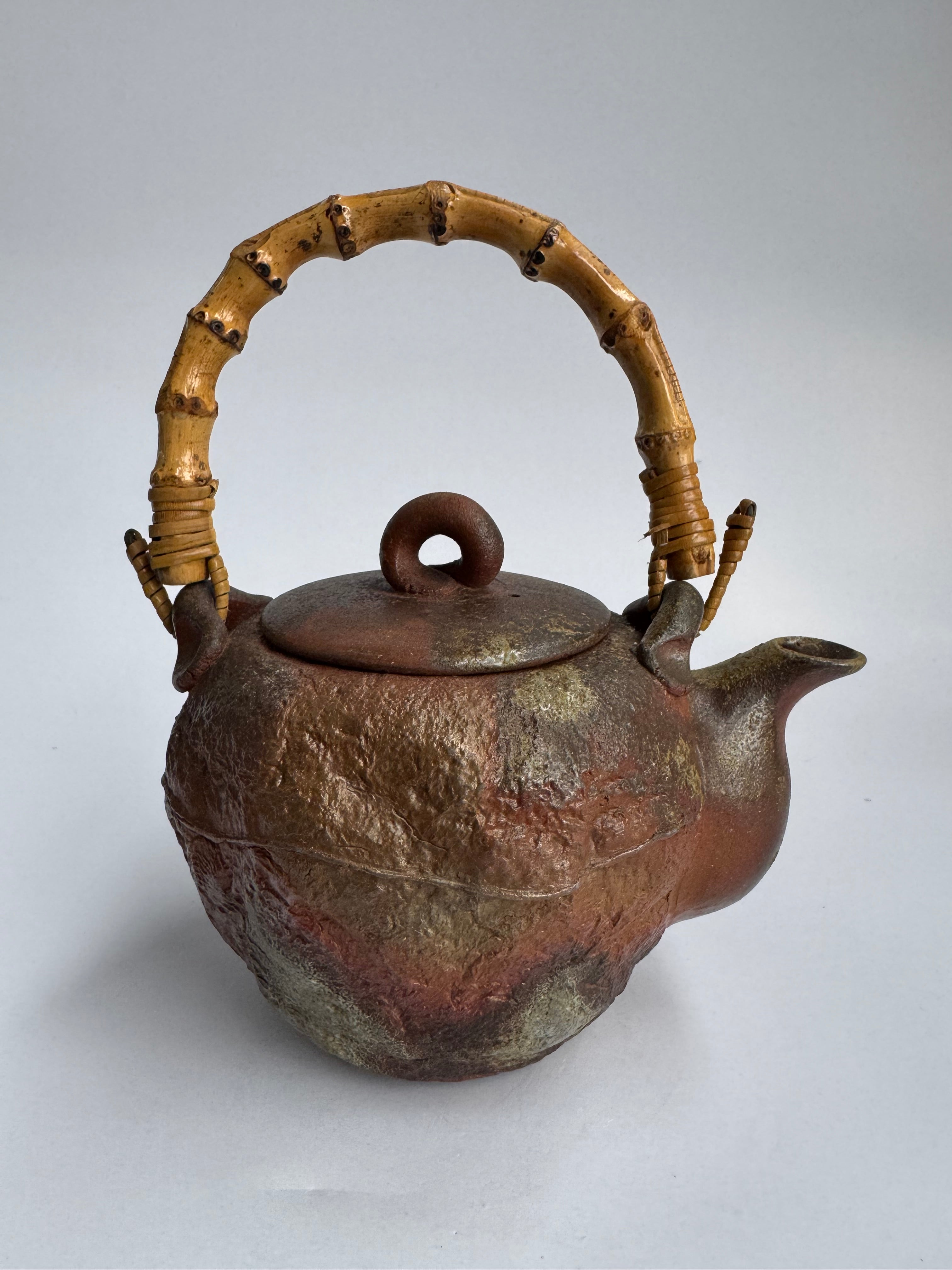 Vintage Bizen Yaki Teapot in the Style of Konishi Tokō | Wood-Fired Japanese Pottery Kyusu | Wabi-Sabi Tea Ceremony Collector Piece