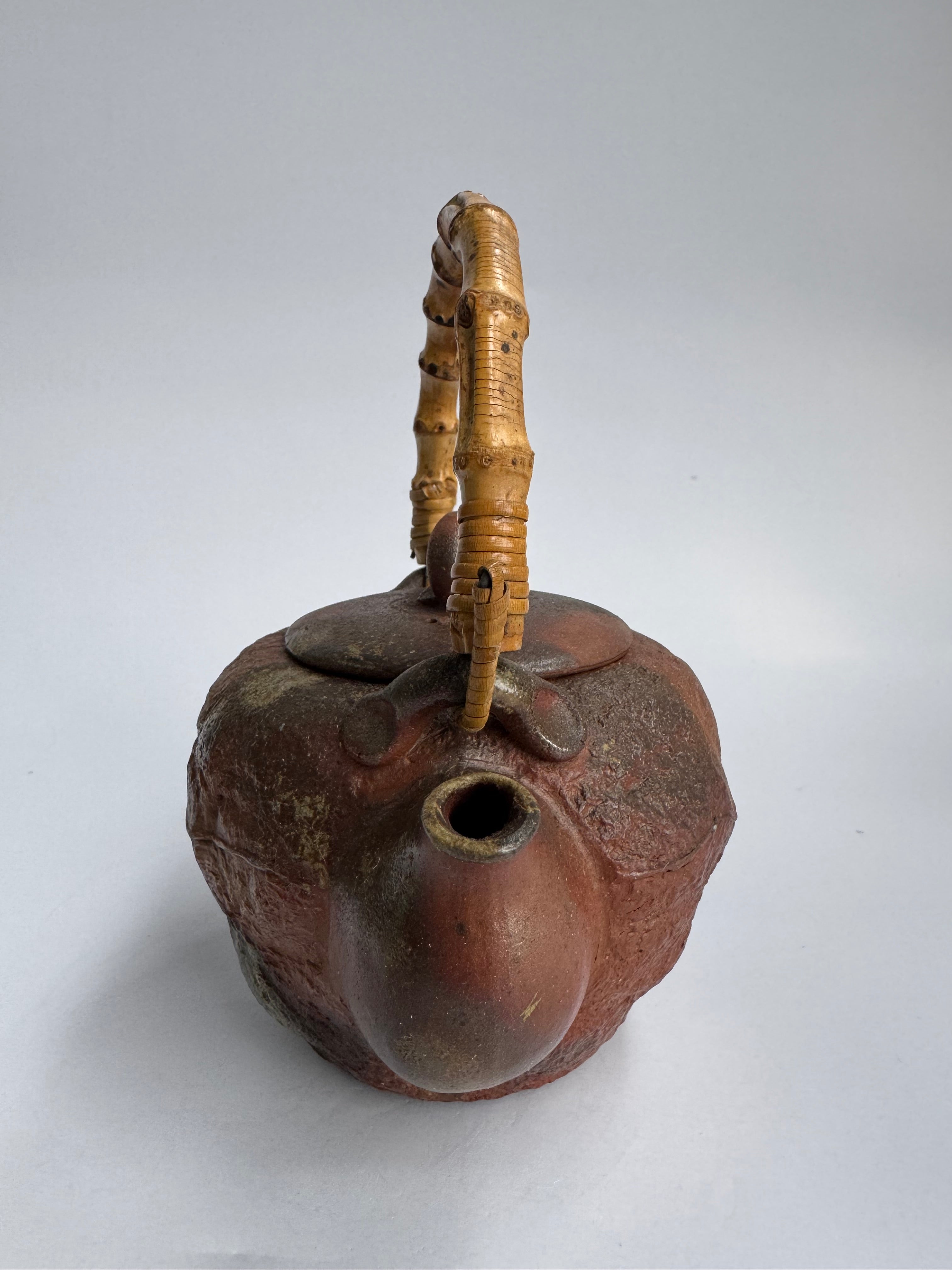 Vintage Bizen Yaki Teapot in the Style of Konishi Tokō | Wood-Fired Japanese Pottery Kyusu | Wabi-Sabi Tea Ceremony Collector Piece