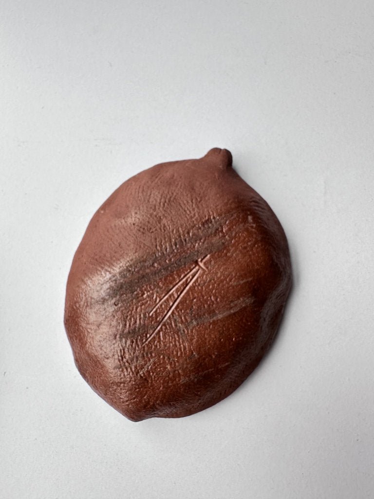 Bizen Yaki Leaf Coaster Pair Hidasuki Botamochi Anagama Wood Fired Japanese Stoneware Wabi Sabi Tea Ceremony Signed Vintage