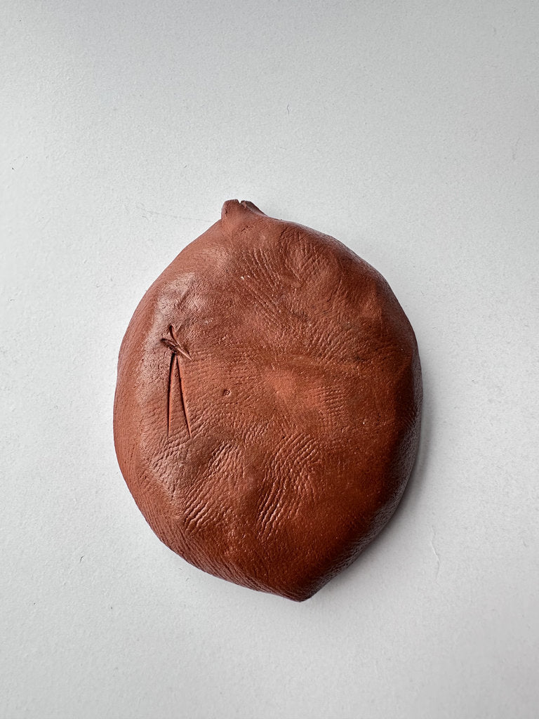 Bizen Yaki Leaf Coaster Pair Hidasuki Botamochi Anagama Wood Fired Japanese Stoneware Wabi Sabi Tea Ceremony Signed Vintage