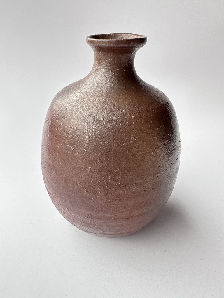 Bizen Yaki Tokkuri Sake Bottle Goma Yohen Anagama Wood Fired Japanese Stoneware Wabi Sabi Signed Vintage Ceramic Art Collector