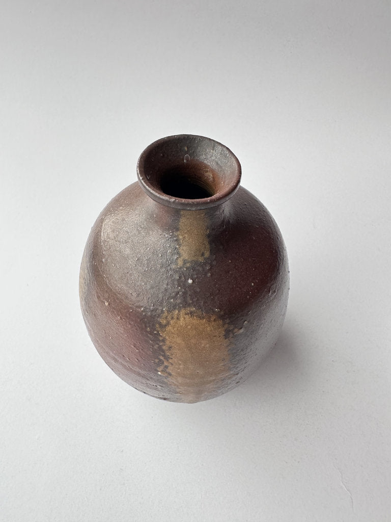 Bizen Yaki Tokkuri Sake Bottle Goma Yohen Anagama Wood Fired Japanese Stoneware Wabi Sabi Signed Vintage Ceramic Art Collector