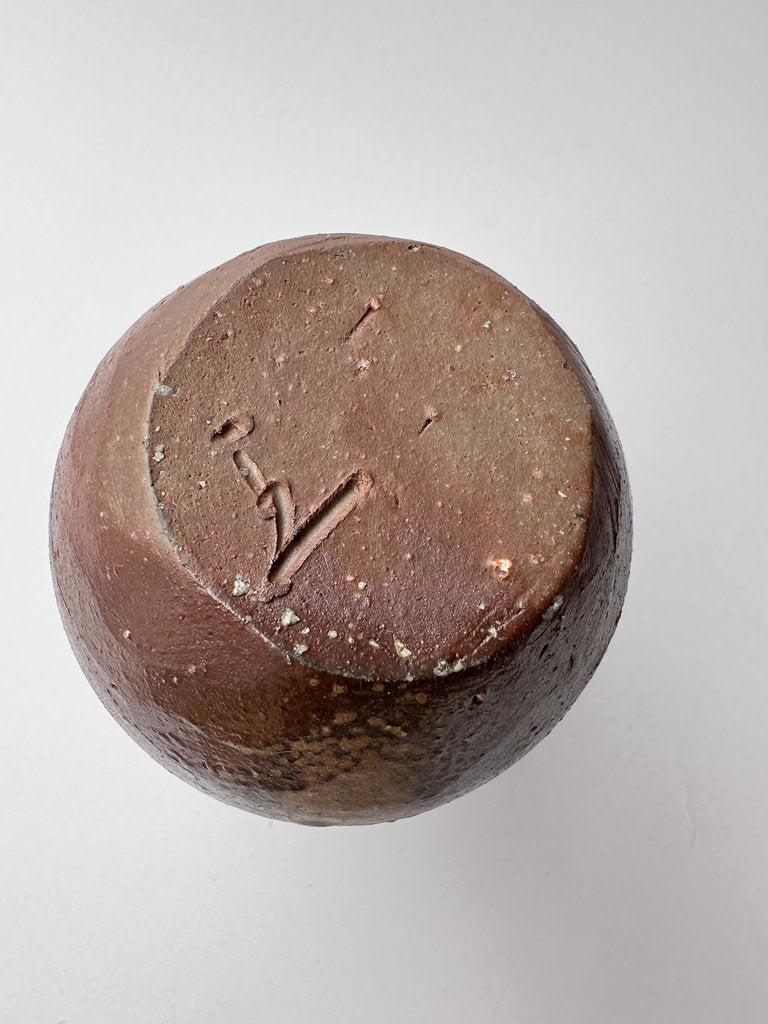 Bizen Yaki Tokkuri Sake Bottle Goma Yohen Anagama Wood Fired Japanese Stoneware Wabi Sabi Signed Vintage Ceramic Art Collector