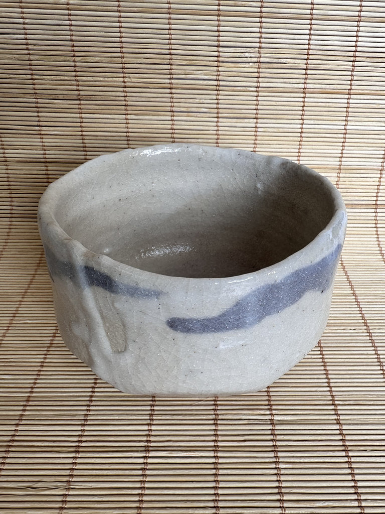 E-Shino Chawan Tea Bowl | Showa Studio | Mountain Landscape Iron Underglaze | Mino