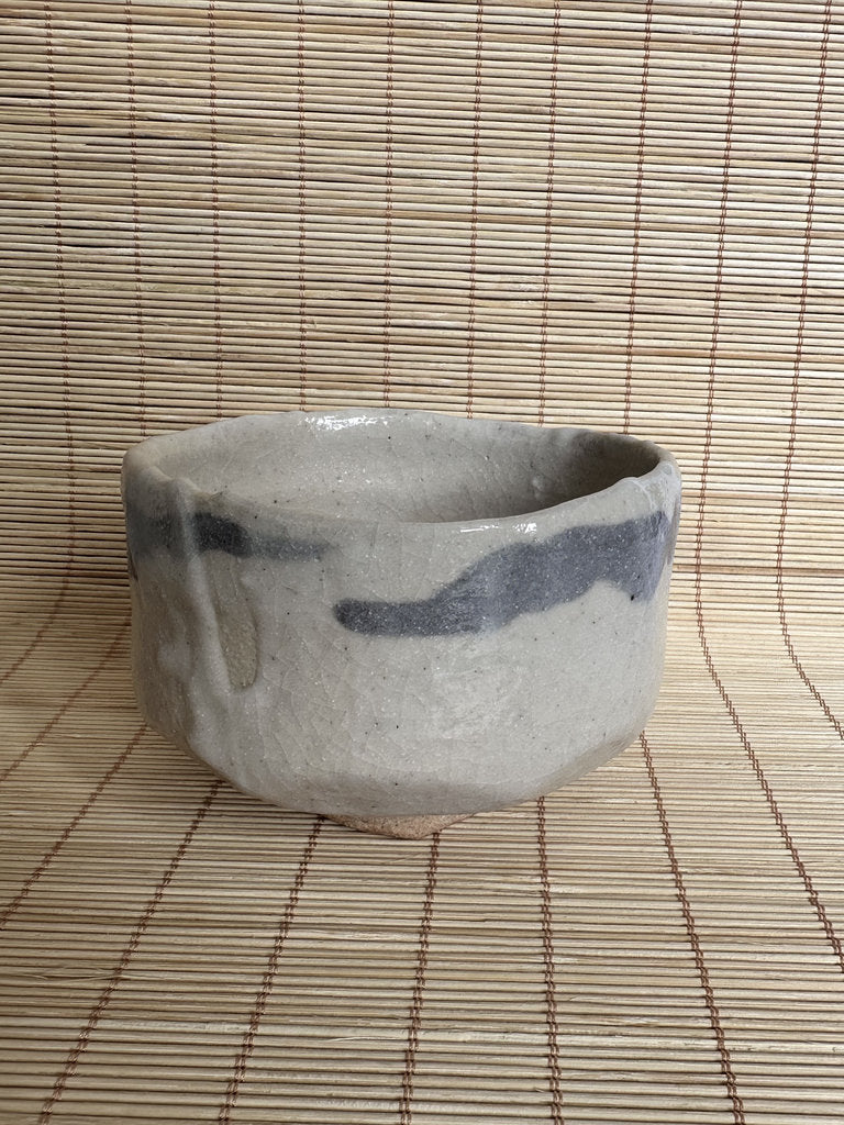 E-Shino Chawan Tea Bowl | Showa Studio | Mountain Landscape Iron Underglaze | Mino