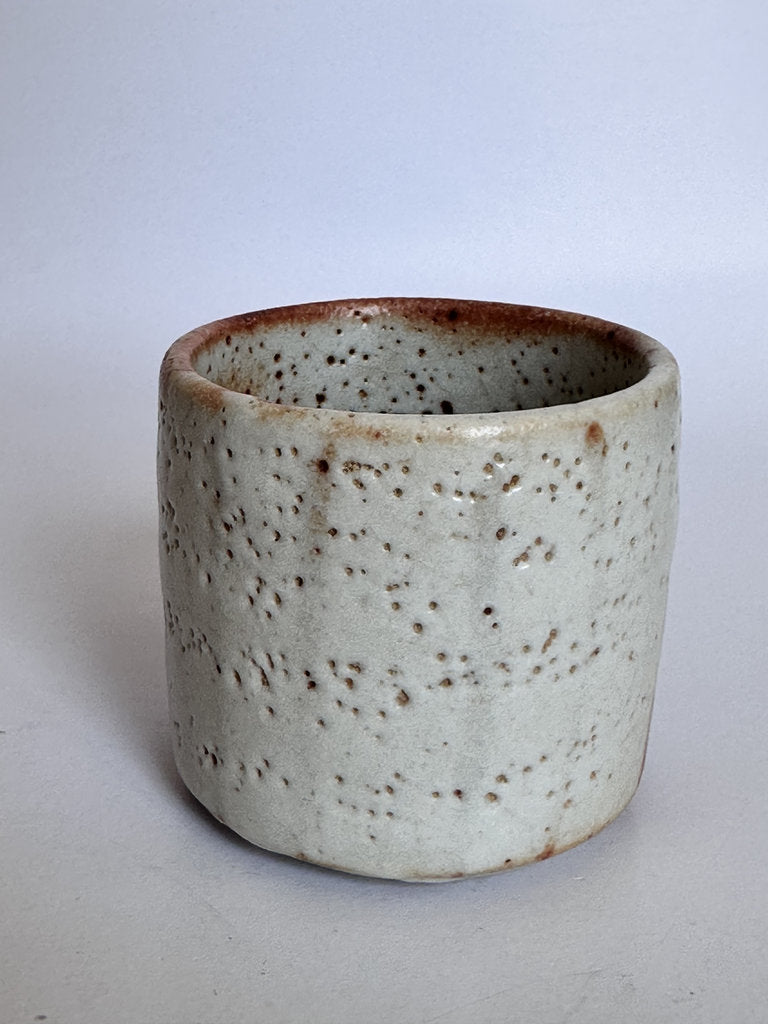 Hagi Yaki Yunomi Pair | Meoto Couple Cups | Nana-bake Crazing | Wedding Tea Gift