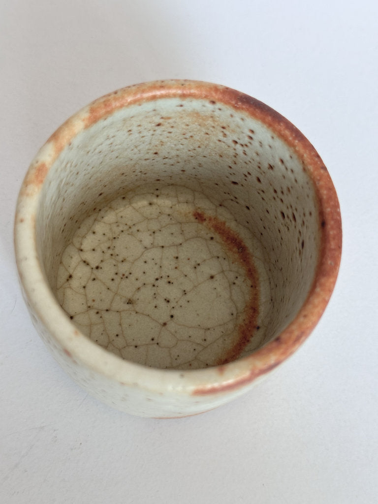 Hagi Yaki Yunomi Pair | Meoto Couple Cups | Nana-bake Crazing | Wedding Tea Gift