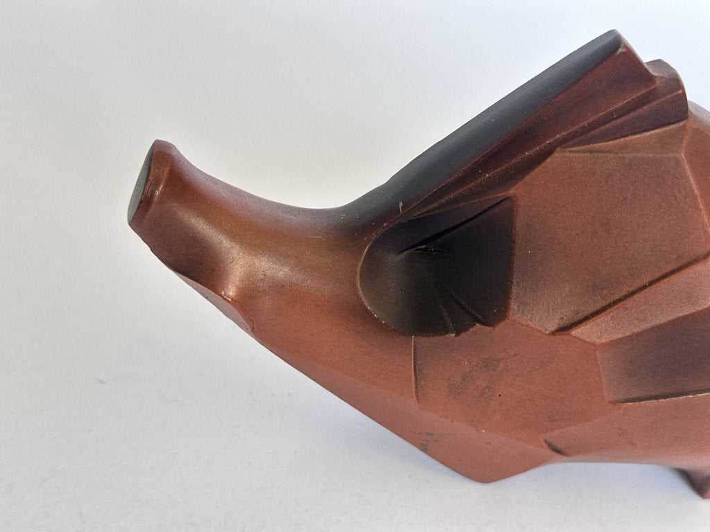 Tokoname Shudei Inoshishi | Geometric Wild Boar Kyusu | Zodiac Year of Boar | Signed