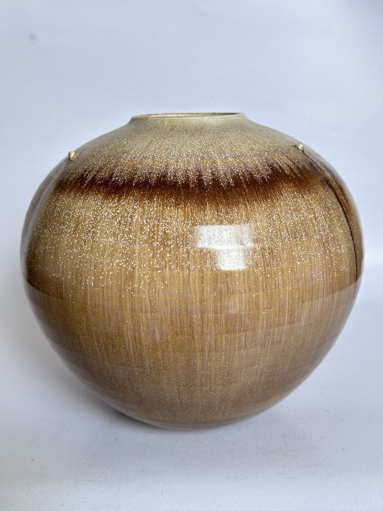 Japanese Studio Stoneware Tsubo — Nuka Ash Glaze, Showa Era