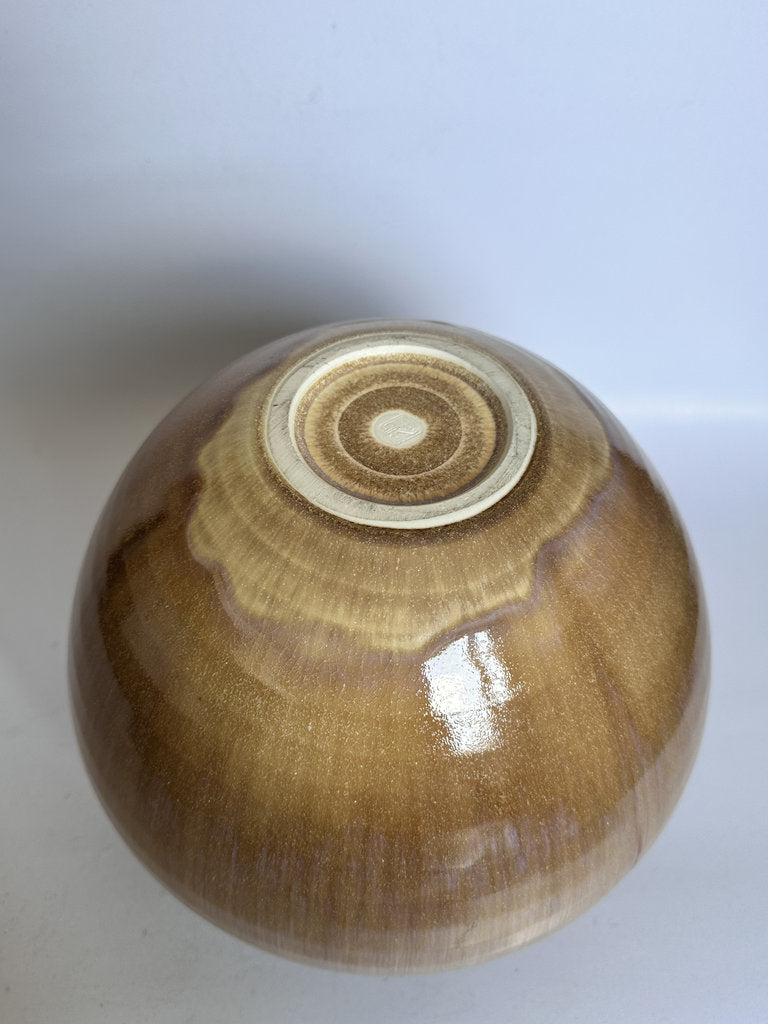 Japanese Studio Stoneware Tsubo — Nuka Ash Glaze, Showa Era