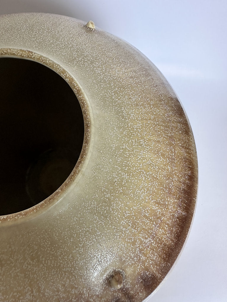Japanese Studio Stoneware Tsubo — Nuka Ash Glaze, Showa Era