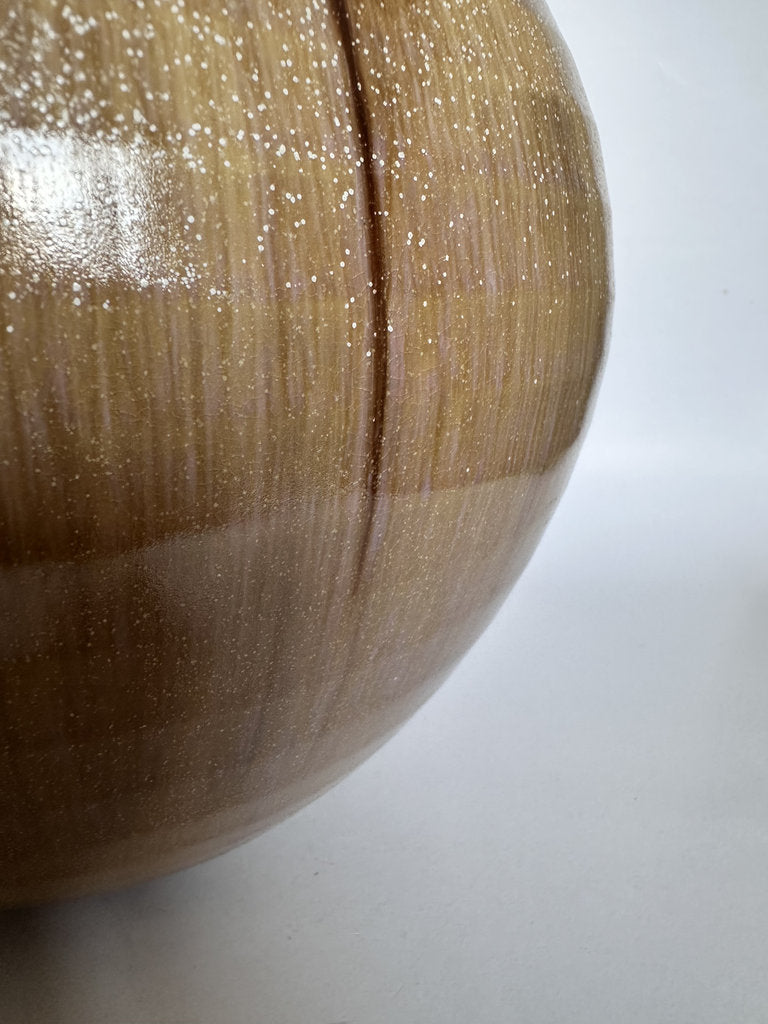 Japanese Studio Stoneware Tsubo — Nuka Ash Glaze, Showa Era