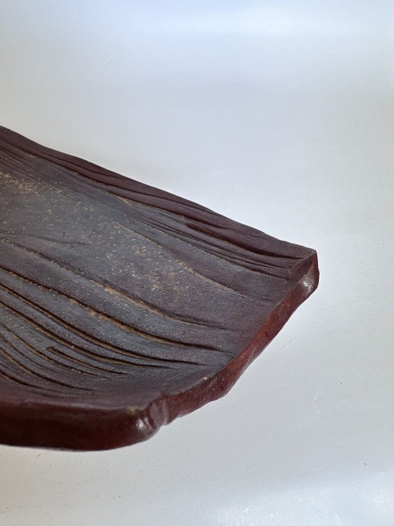 Bizen-yaki Tea Tray 「茶旅行」— Signed Studio Work, April 2000