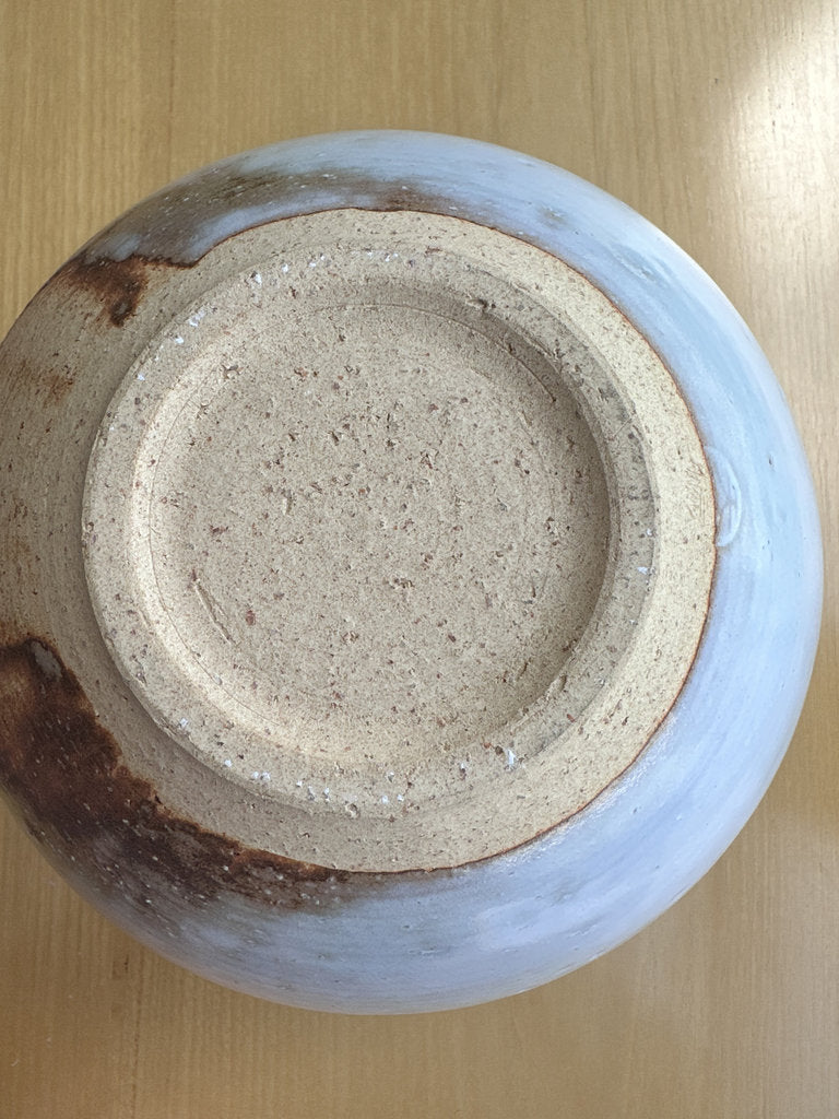 Japanese Hagi Ware Vase | 萩焼 Tsubaki Kiln | Certified National Craft | Nanabake Glaze | Wooden Display Stand | Tea Ceremony | Dentō Kōgeihin