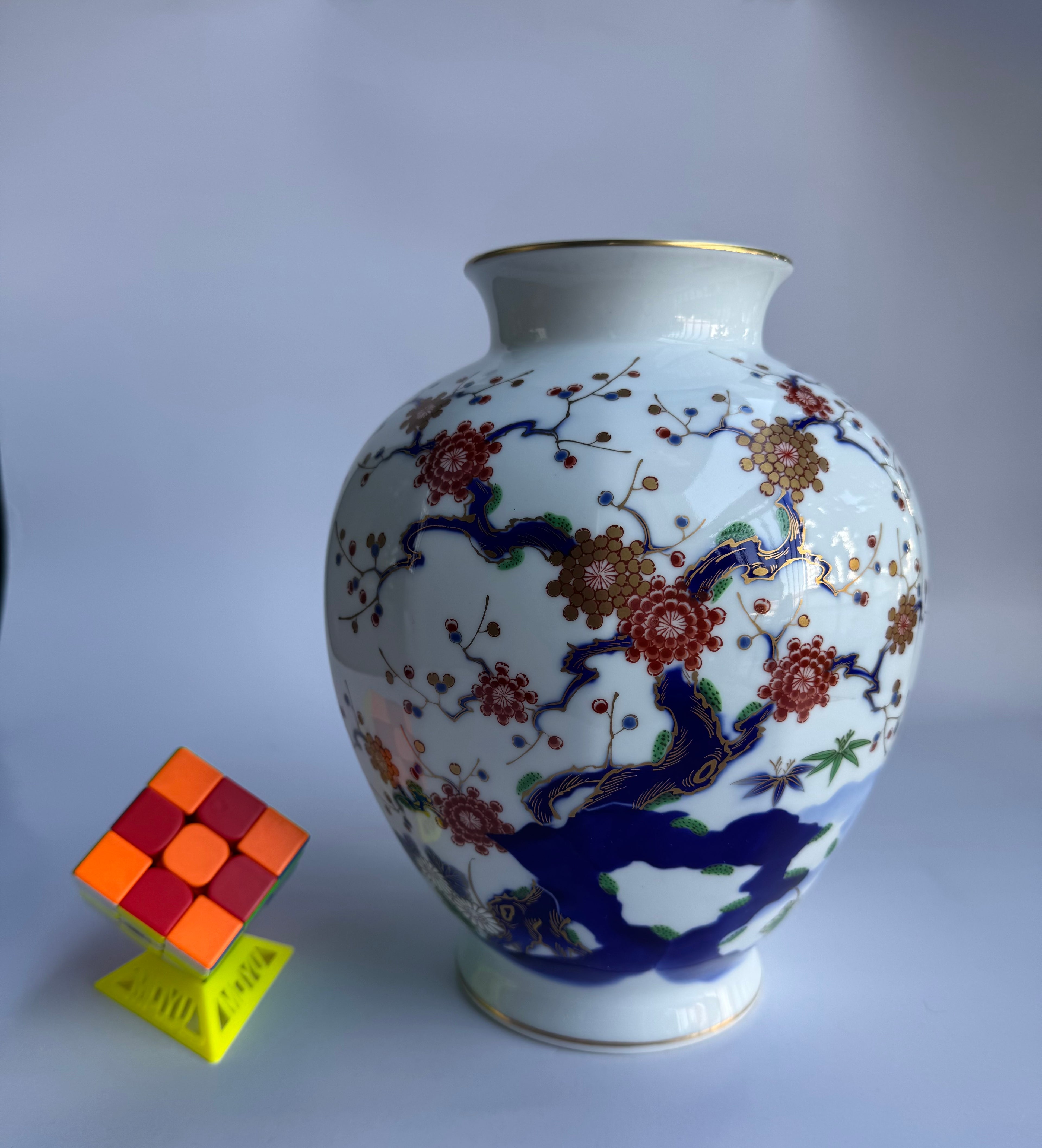 Fukagawa Arita Porcelain Vase Pair | Sakura Blossom Design | White Glazed “Wife & Husband” Matching Set
