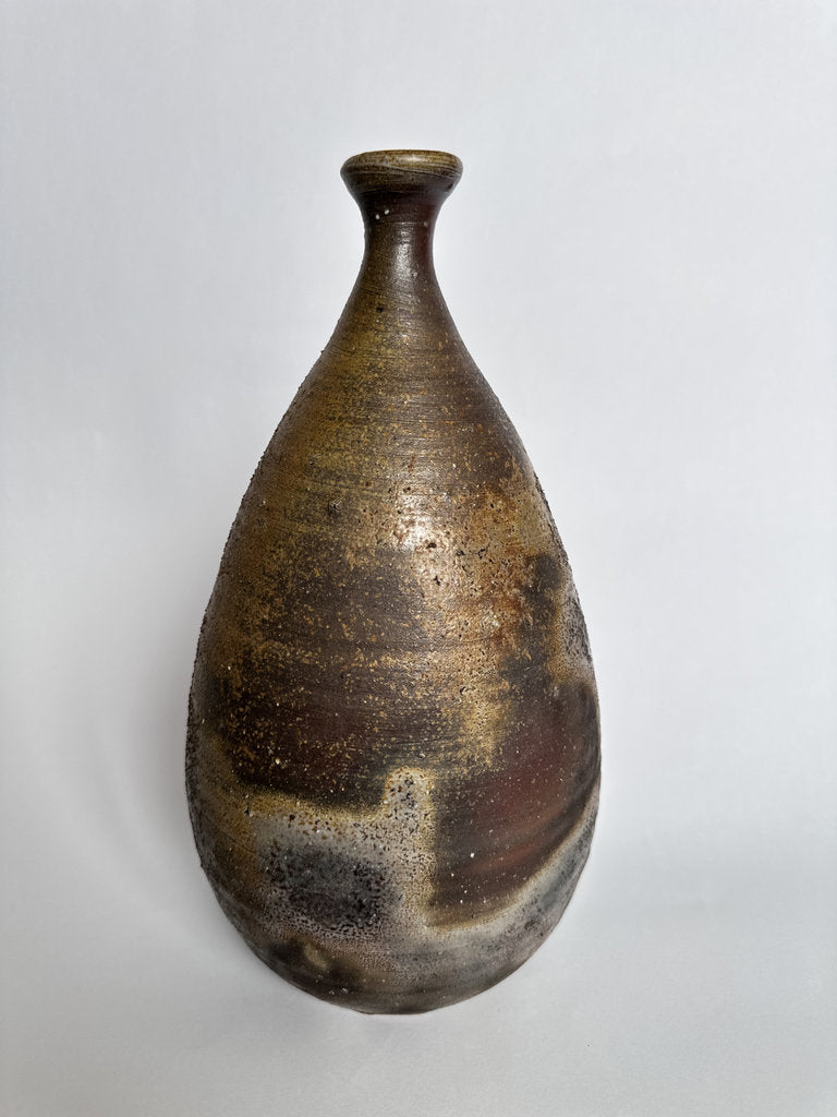 Bizen Yaki Hanaire Vase | Showa Period | Natural Hi-iro Goma Sangiri Anagama Fire