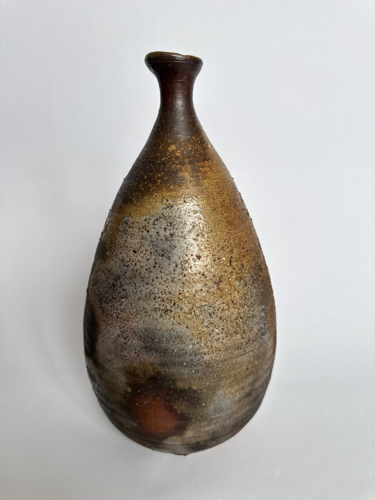 Bizen Yaki Hanaire Vase | Showa Period | Natural Hi-iro Goma Sangiri Anagama Fire