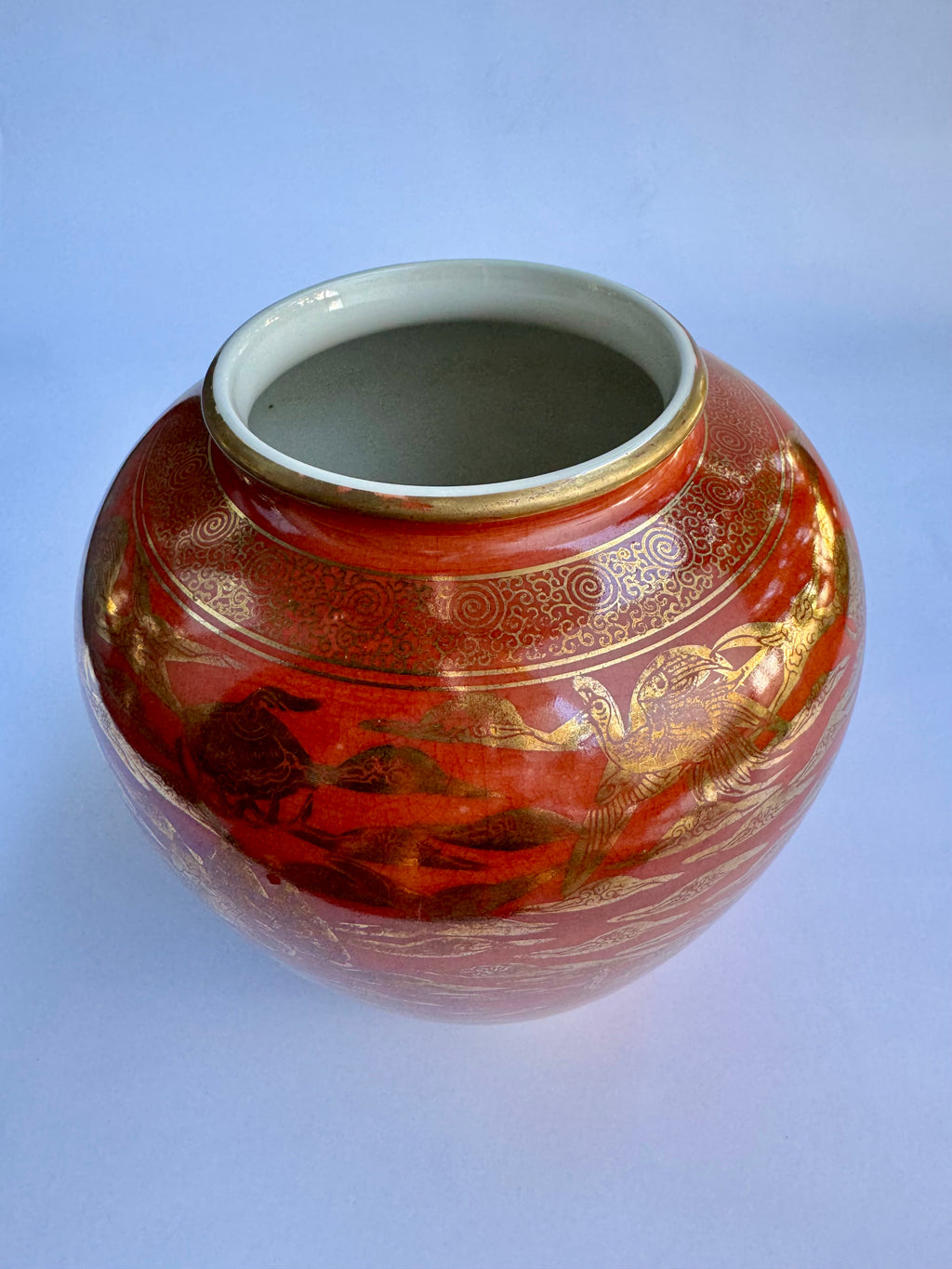 Kutani Red Phoenix Vase - Fine Japanese Porcelain | Chikoyaki