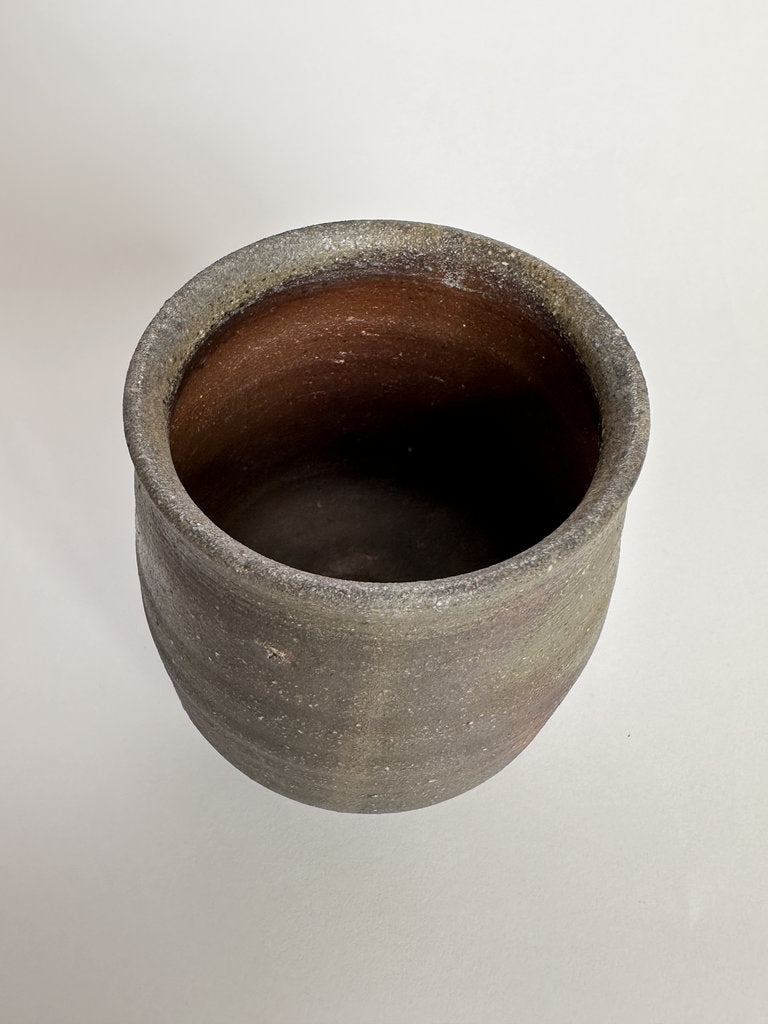 Bizen Yaki Yunomi Tea Cup | Showa Period | Hi-iro Goma & Interior Shizen-yu Glaze