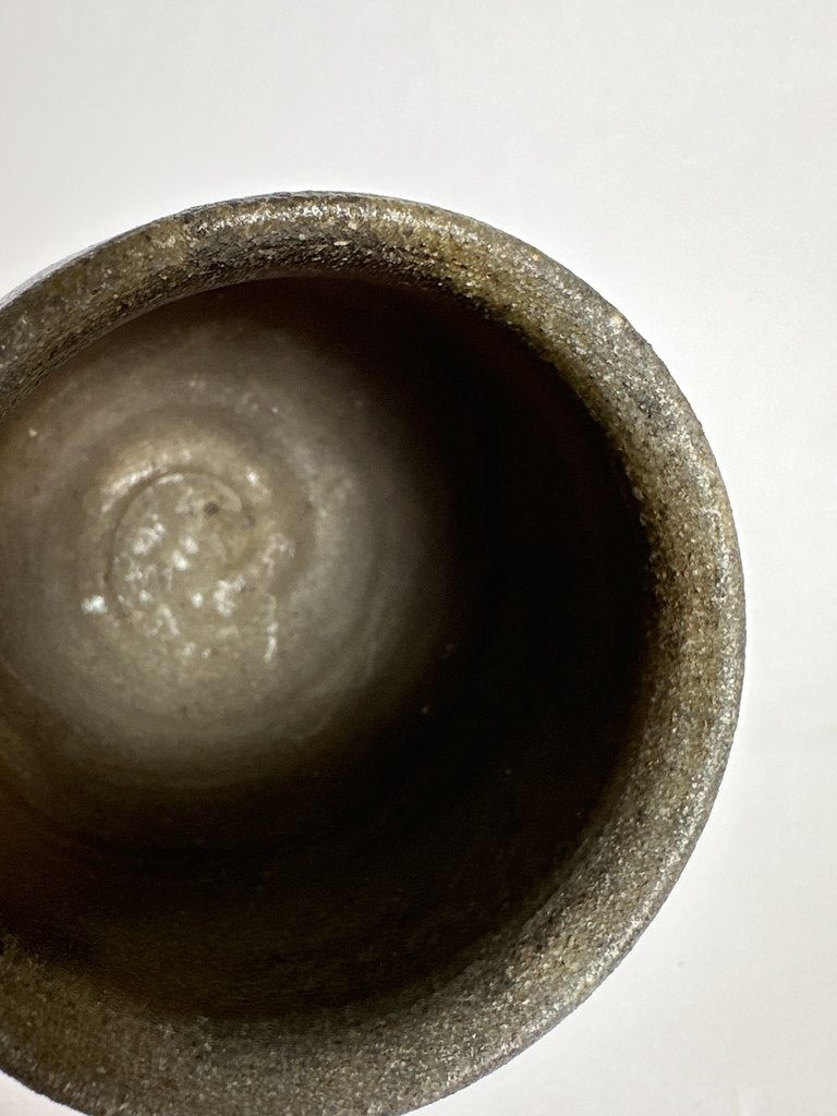 Bizen Yaki Yunomi Tea Cup | Showa Period | Hi-iro Goma & Interior Shizen-yu Glaze