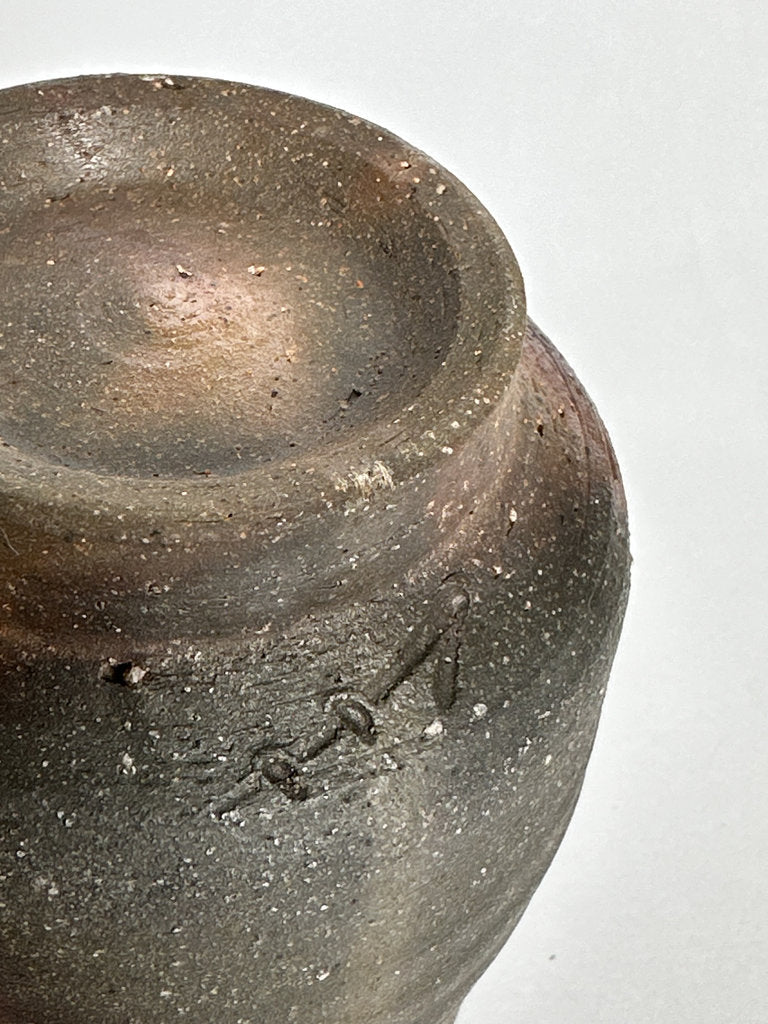 Bizen Yaki Yunomi Tea Cup | Showa Period | Hi-iro Goma & Interior Shizen-yu Glaze