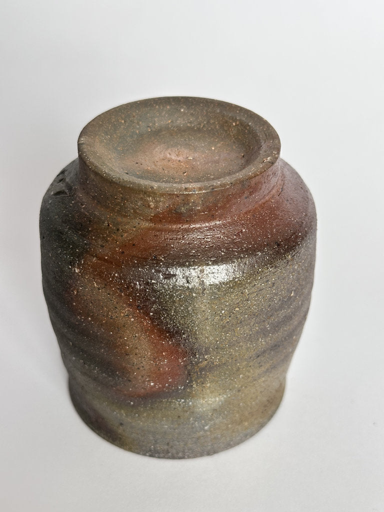 Bizen Yaki Yunomi Tea Cup | Showa Period | Hi-iro Goma & Interior Shizen-yu Glaze