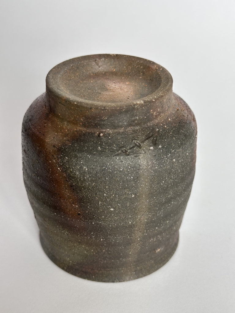 Bizen Yaki Yunomi Tea Cup | Showa Period | Hi-iro Goma & Interior Shizen-yu Glaze