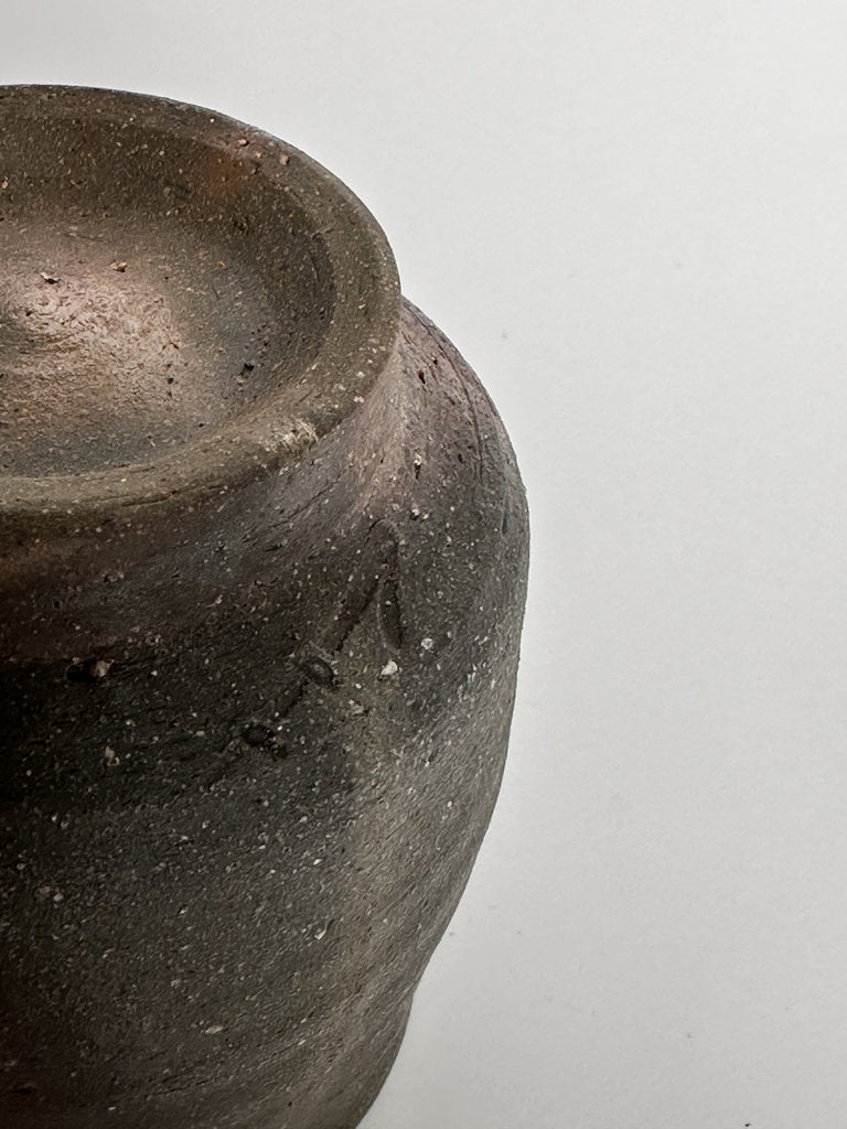 Bizen Yaki Yunomi Tea Cup | Showa Period | Hi-iro Goma & Interior Shizen-yu Glaze