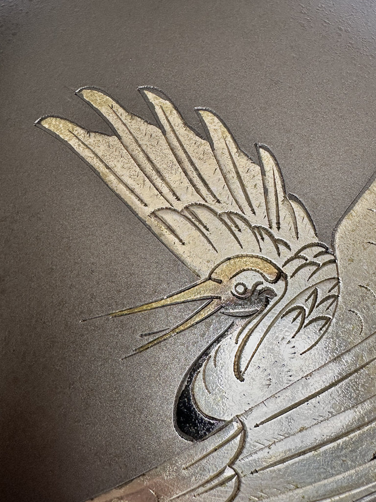 Pair Japanese Bronze Vases | Meiji–Taishō | Flying Cranes Gold Silver Zōgan