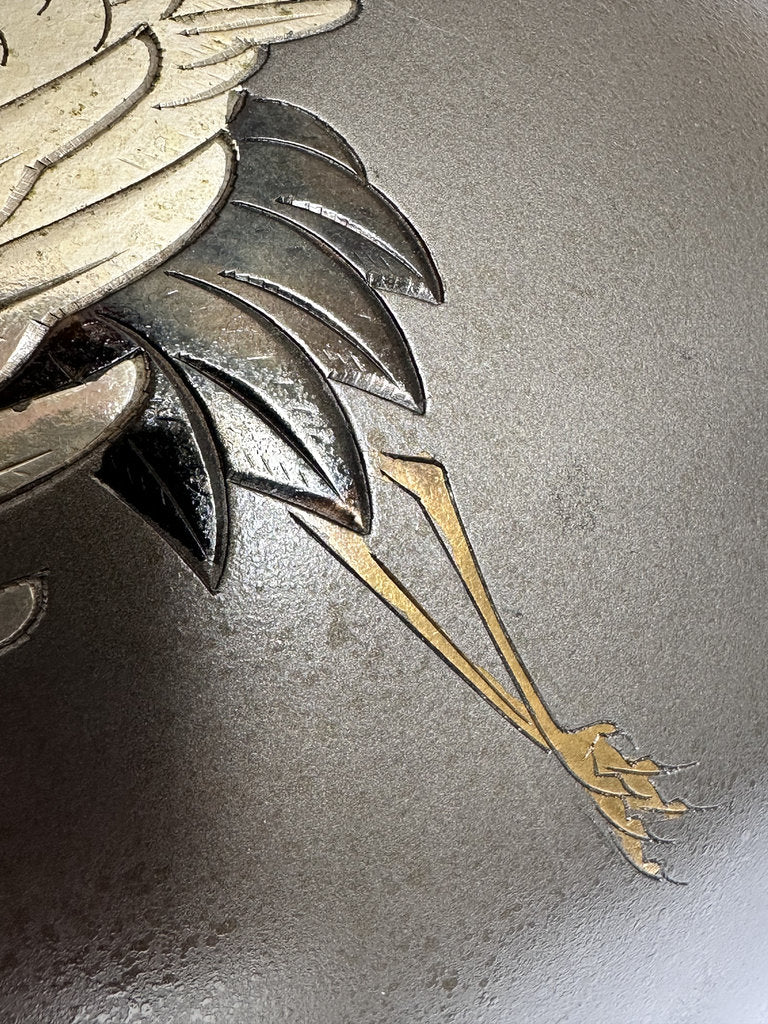 Pair Japanese Bronze Vases | Meiji–Taishō | Flying Cranes Gold Silver Zōgan