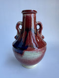 Japanese Ruby-Red & Indigo Drip Ceramic with Mono no Aware Aesthetic