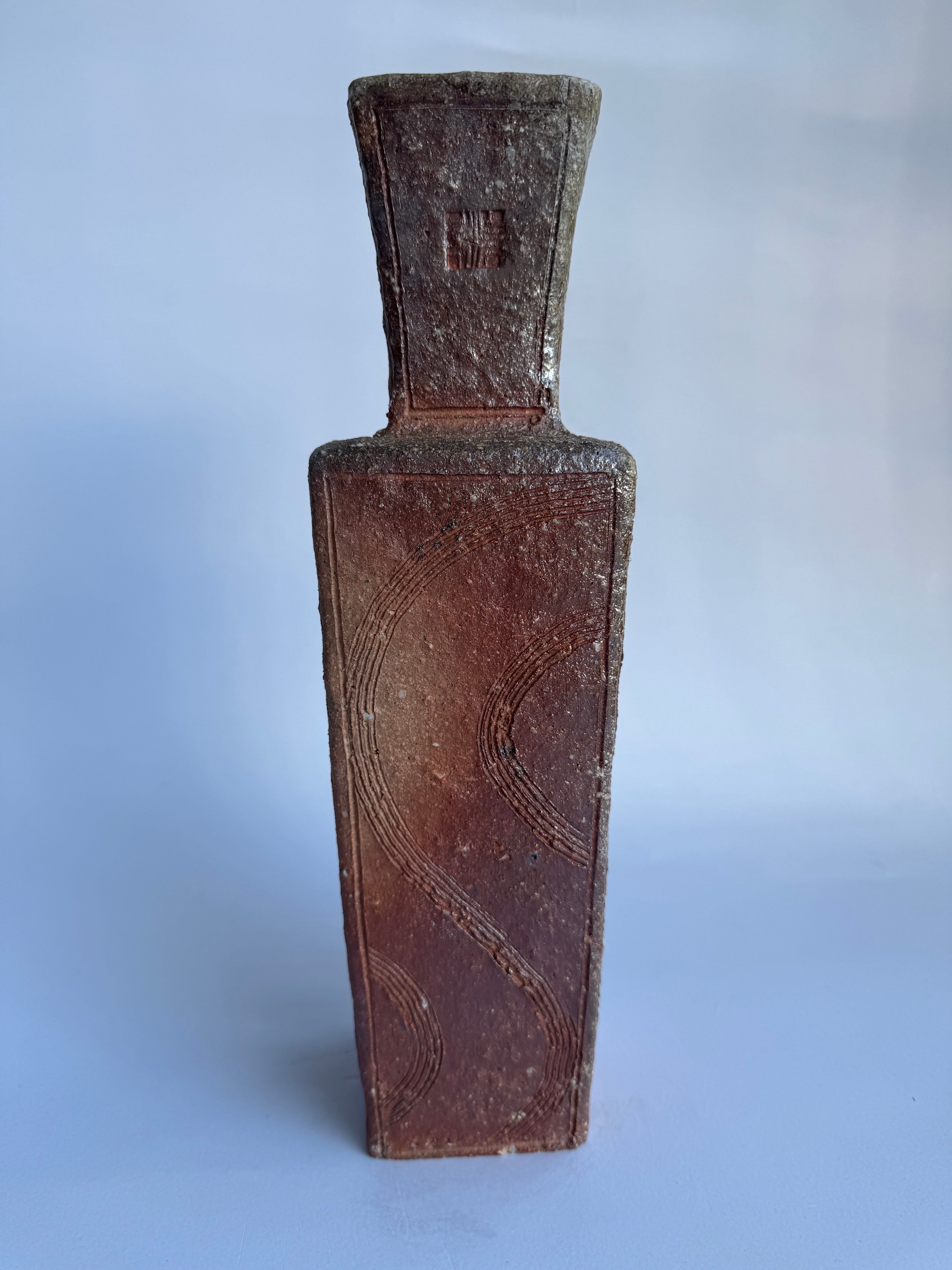 Bizen Ware Square Vase