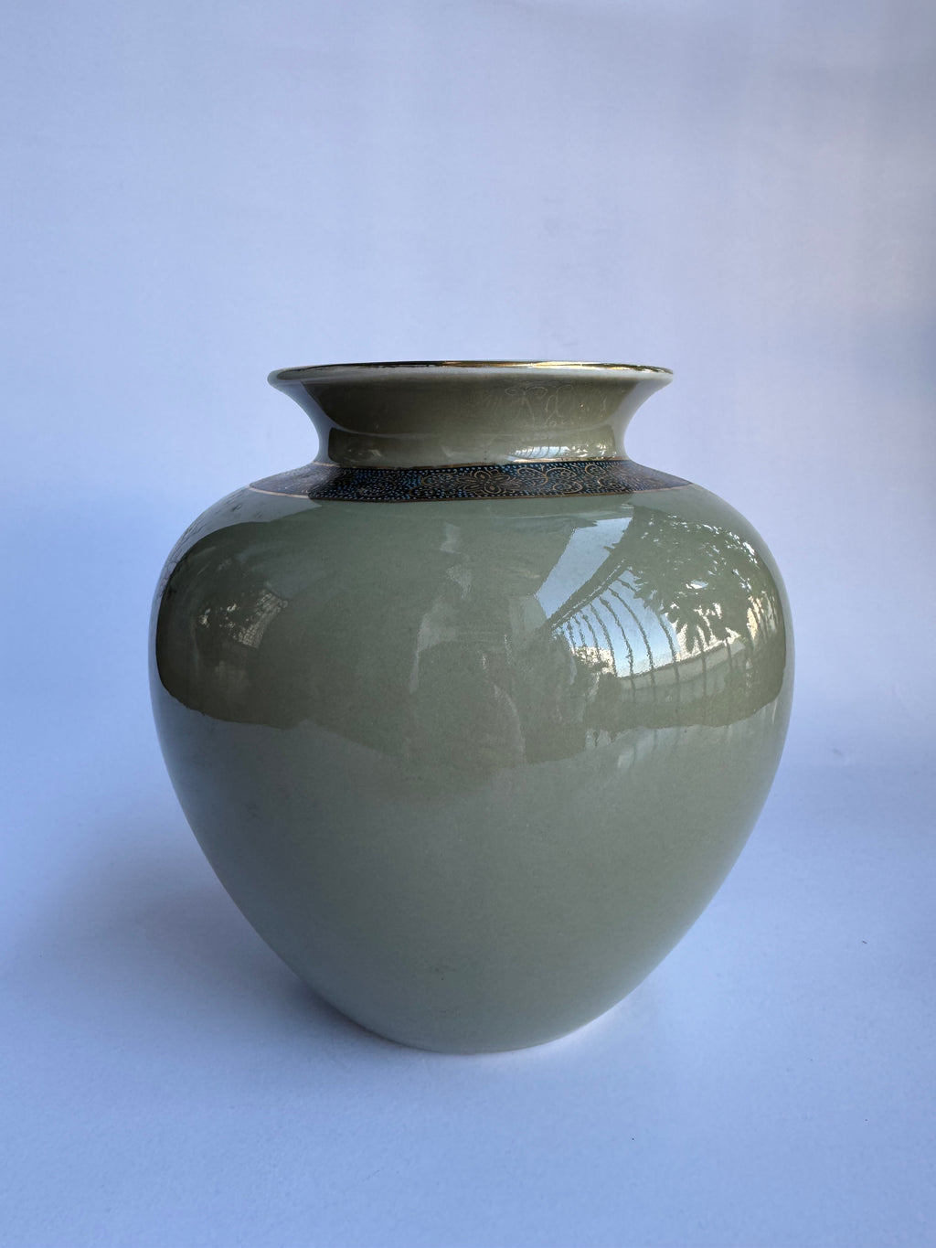 Kutani Brown Glaze Vase with White Plum Blossoms | Vintage Japanese Hand-Painted Art