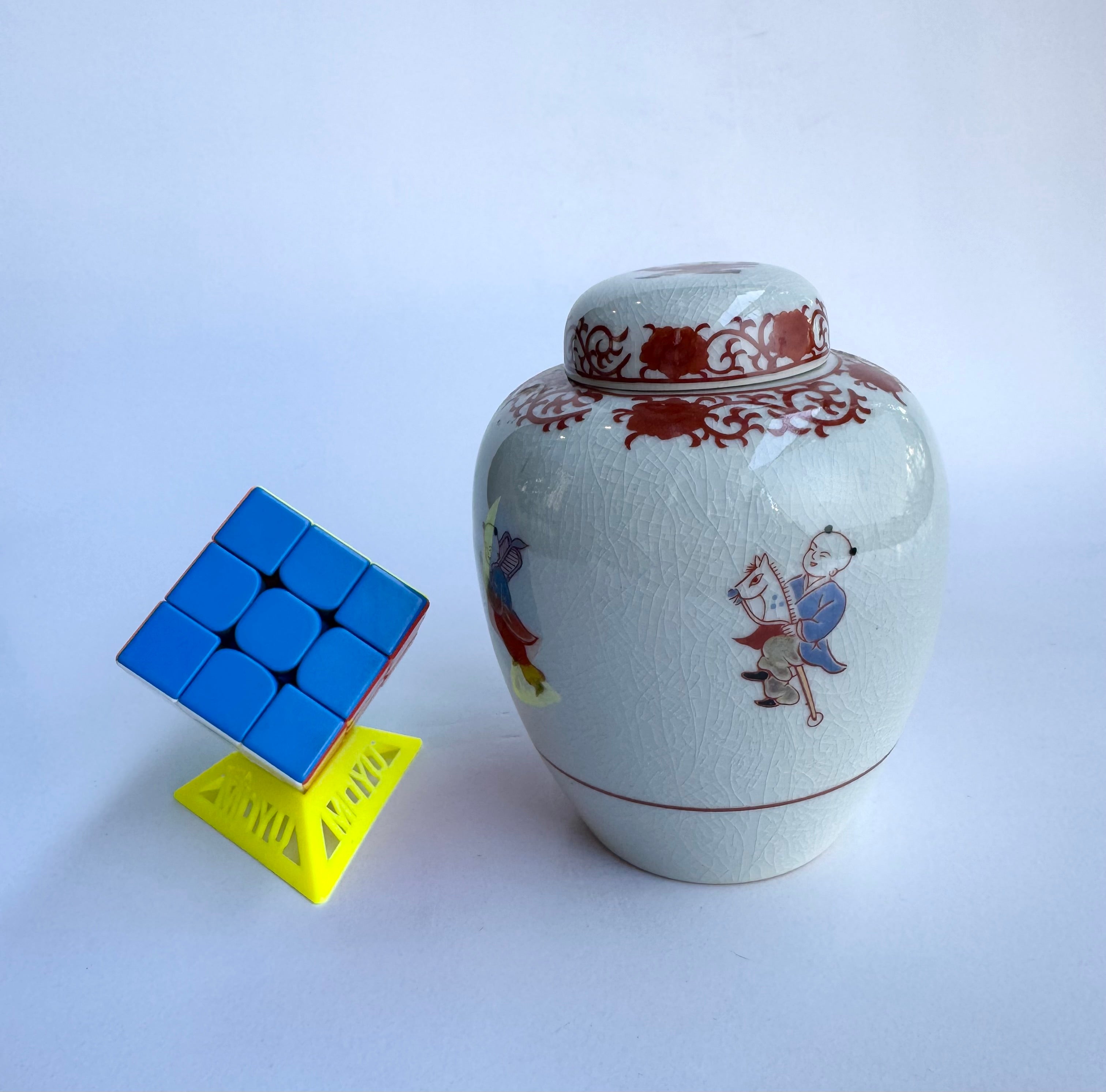 Arita Red & White Lidded Jar – Vintage Japanese Tea Canister