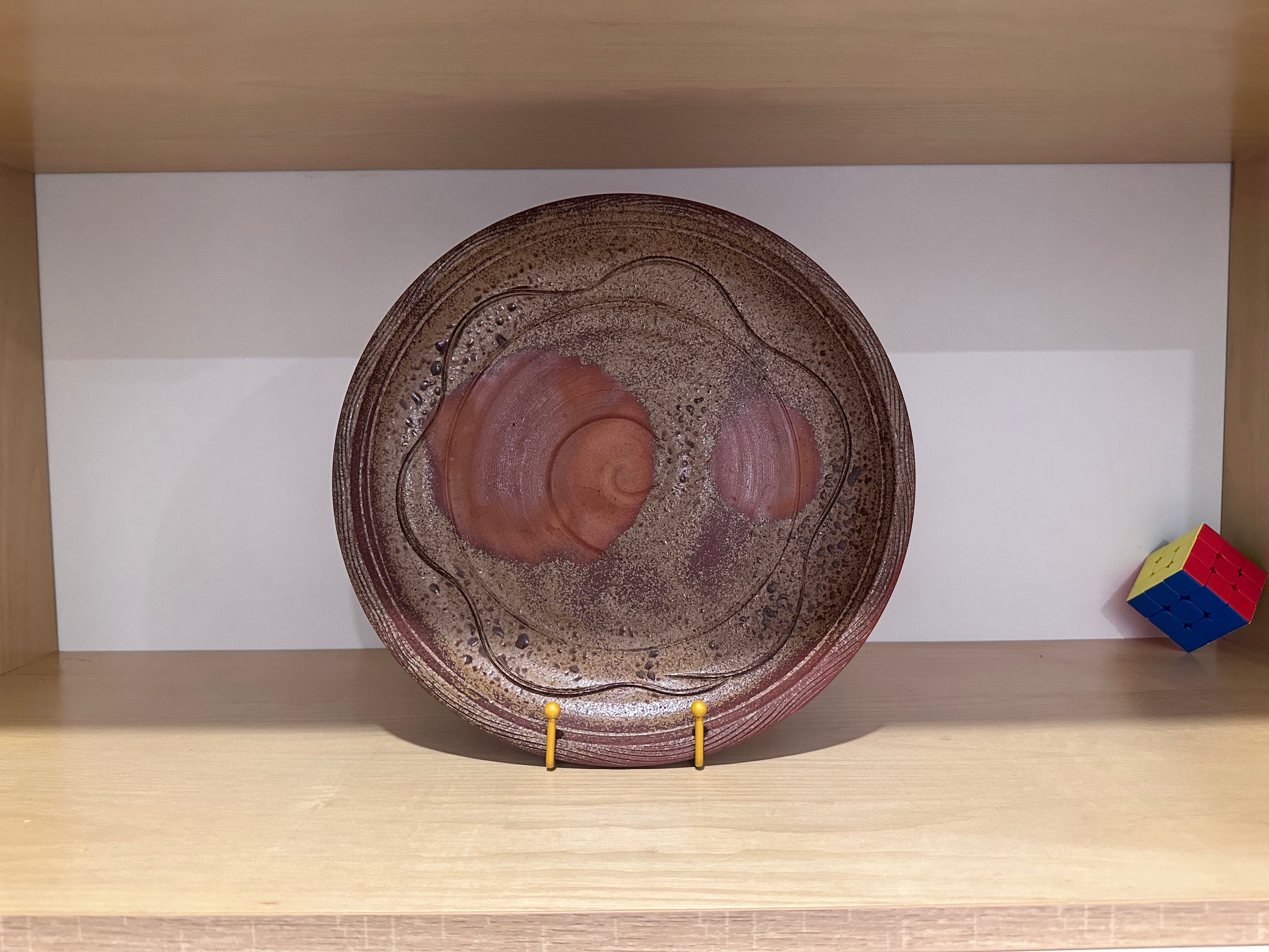 Vintage Bizen Botamochi Plate | Goma & Resin Ash Marks