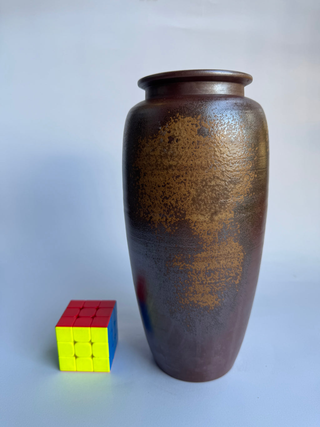 Bizen Pottery Tall Vase with Natural Goma Fire Marks | Vintage Japanese Art