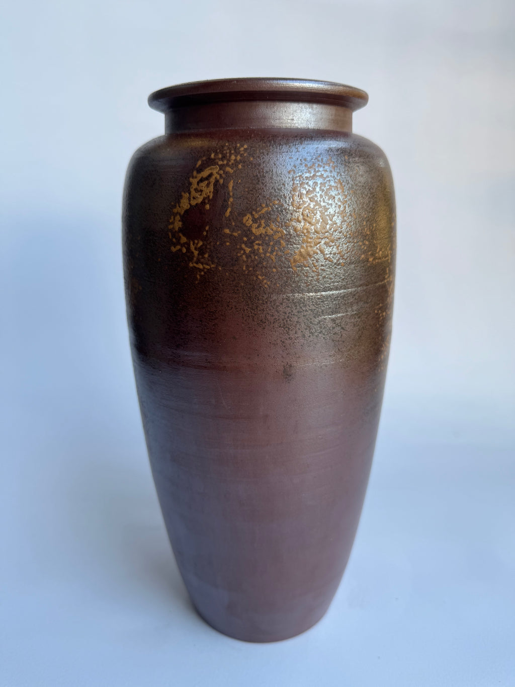 Bizen Pottery Tall Vase with Natural Goma Fire Marks | Vintage Japanese Art