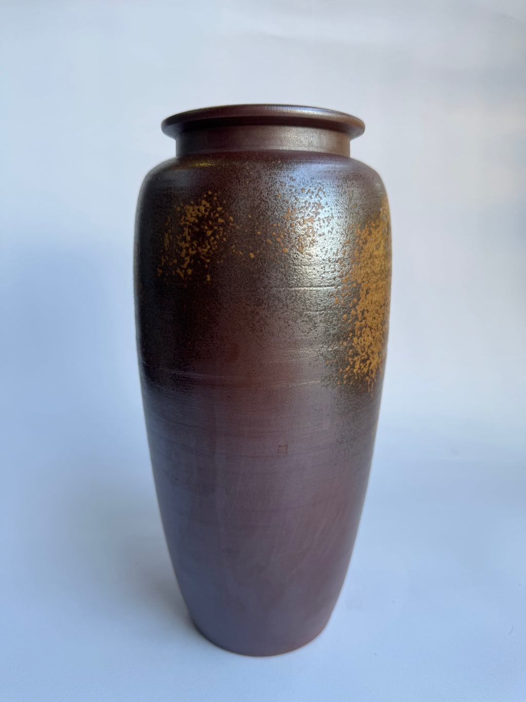 Bizen Pottery Tall Vase with Natural Goma Fire Marks | Vintage Japanese Art