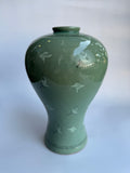 Celadon Crane Vase