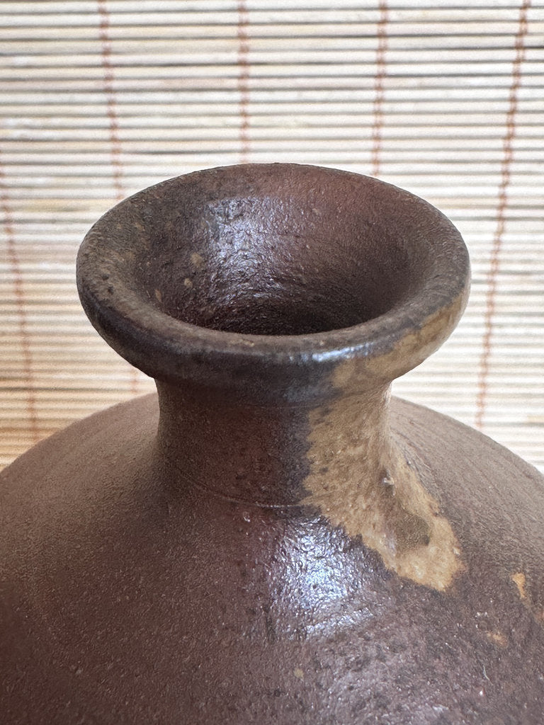 Japanese Bizen Ware Tokkuri Sake Bottle | Wood-Fired Yakishime | Hi-iro Fire Color | Wabi-Sabi | Small Sake Vessel