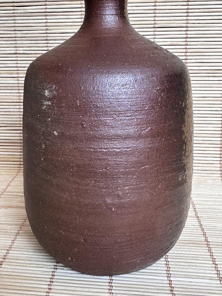 Japanese Bizen Ware Tokkuri Sake Bottle | Wood-Fired Yakishime | Hi-iro Fire Color | Wabi-Sabi | Small Sake Vessel