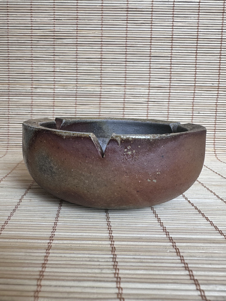 Japanese Bizen Ware Catch-All Dish | Ao-Bizen Sangiri Blue-Grey | Studio Mark | Yakishime Desk Tray | Wabi-Sabi Ceramic Bowl